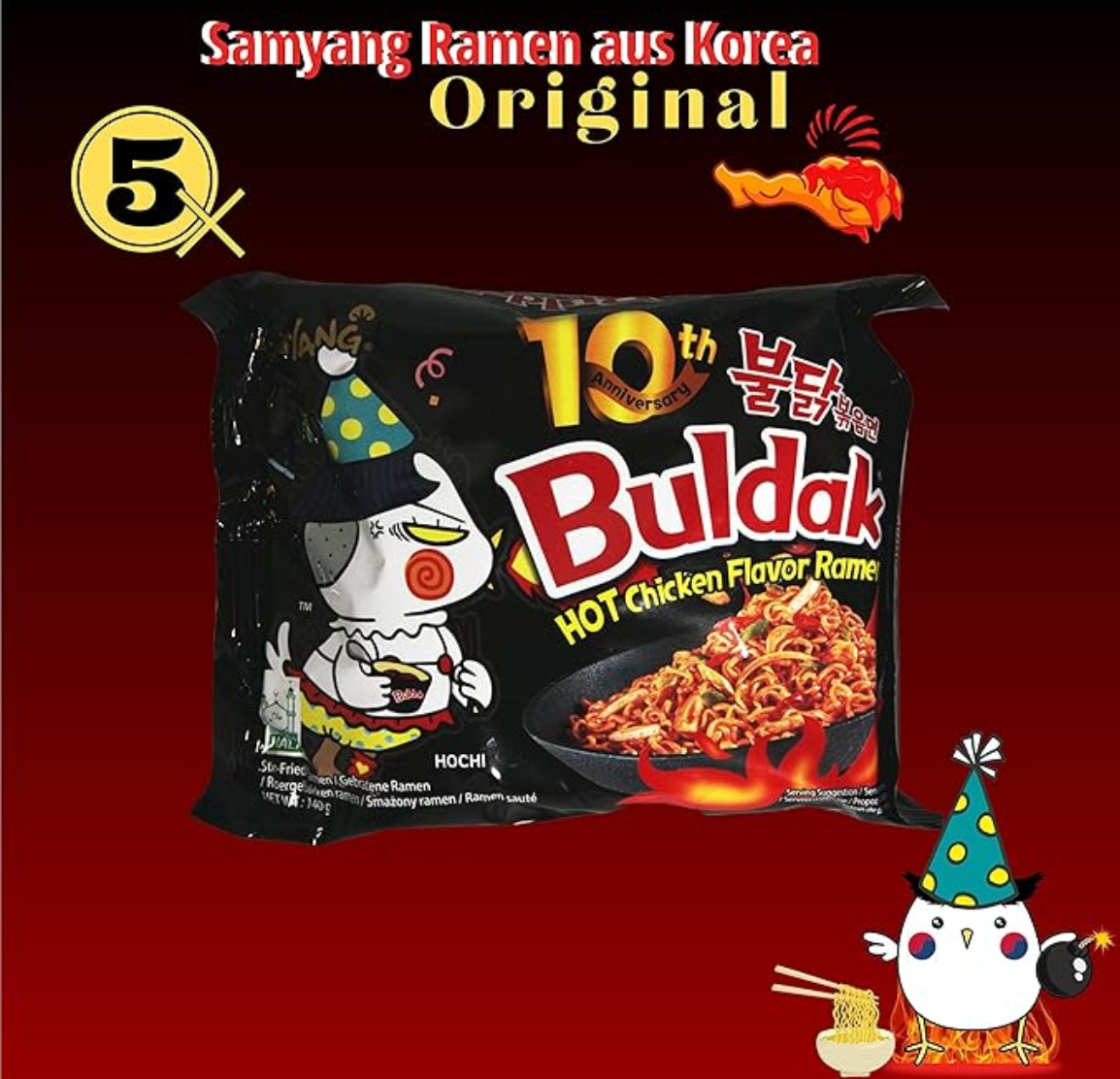 asiafoodland Samyang Lot de 5 sachets