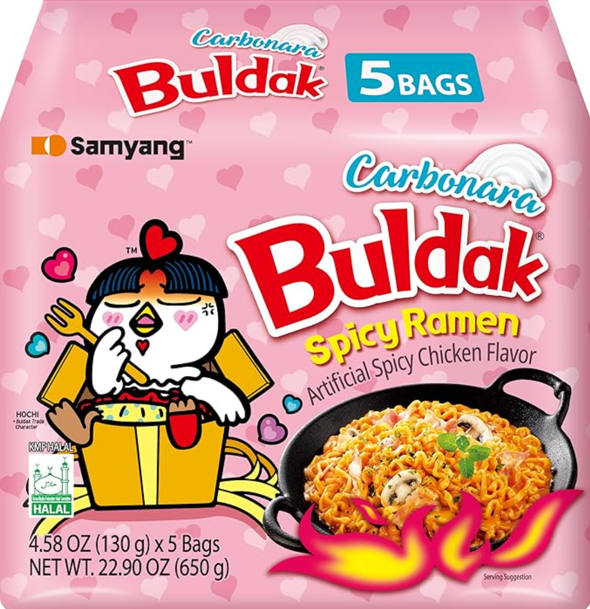 Samyang carbo feu Buldak nucléaire frit super chaud de nouilles épicée 5 Pack 